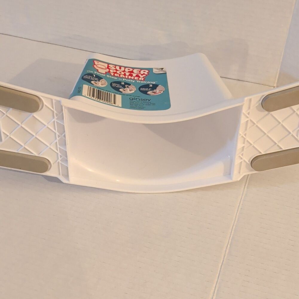 Ginsey Super Potty Trainer Potty Seat Adjustable Back/Sides White Shark Tank - Picture 3 of 3